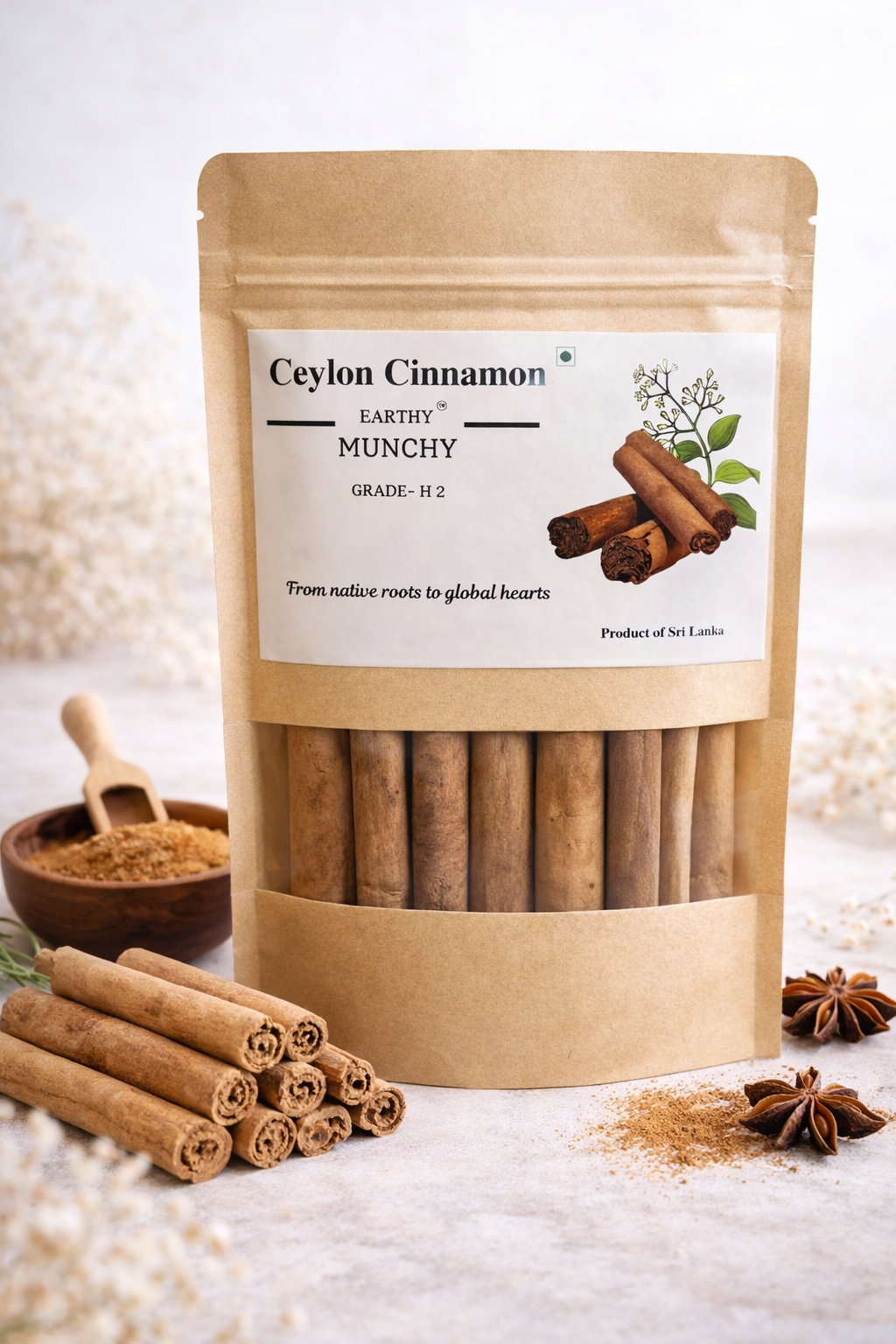 Ceylon Cinnamon H2 Grade front shot
