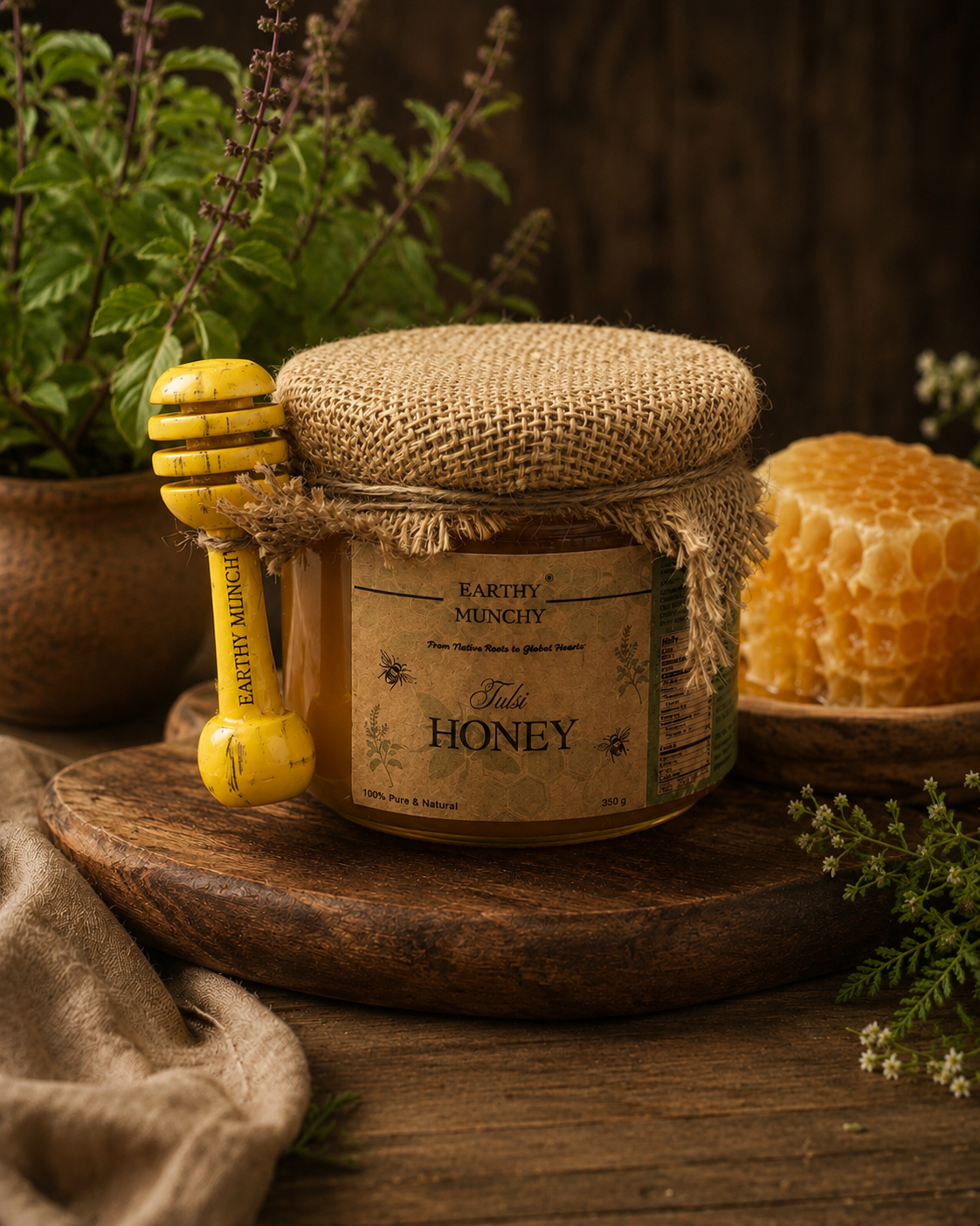 Earthy Munchy Tulsi Honey front shot